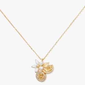 NWT Kate Spade Fresh Squeeze Cluster Short Pendant Necklace – Yellow Multi 🍋✨